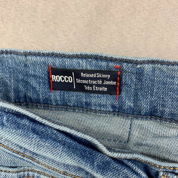 True Religion Mens Pants 34 Blue Distressed Jeans Rocco Relaxed Skinny 34x30 - Picture 8 of 14